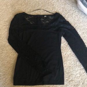 H & M black lace top.